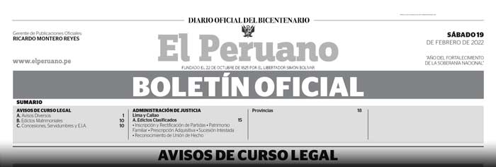 Avisos Legales en el Boletin Oficial de El Peruano Legal Disolucion Balances Avisos Legales en el Boletin Oficial de El Peruano Legal Disolucion Balances