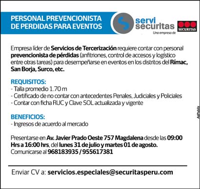 Aviso para Digetel medida 4x2 en combo Aptitus Trome y Depor con el codigo en el aviso impreso la gente entra a la web y busca el puesto de su interes